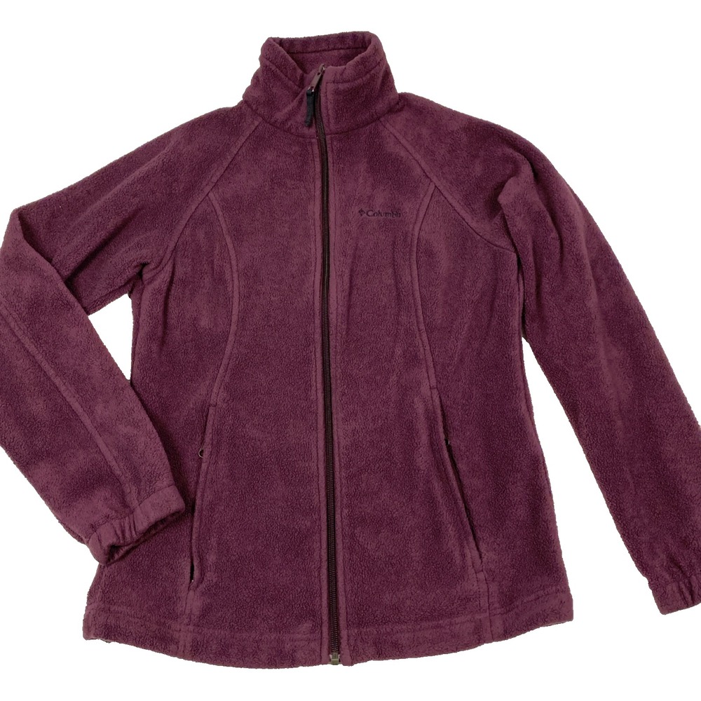 Columbia Purple Fleece Jacket Womens Size Small S Full Zip Outdoor Coat